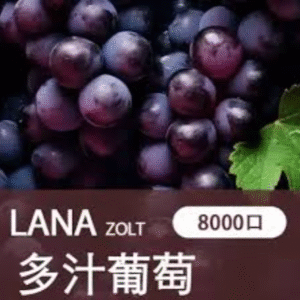 LANA-ZOLT8000口拋棄式- 超大容量-香濃水果味-台灣正品 - 葡萄